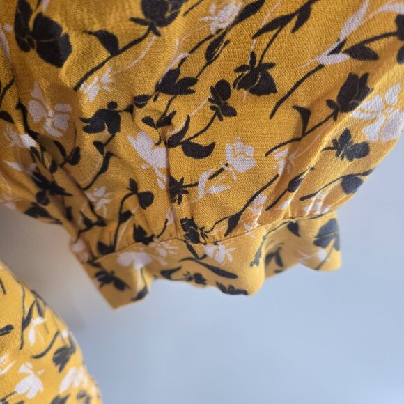 Maeve X Anthropologie Plus Yellow Floral Cheyanne Long Sleeved Lace Blouse 1x - Picture 4 of 13